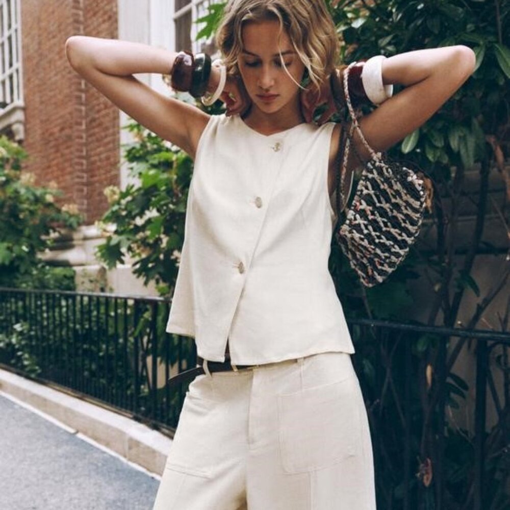ZARA LINEN CULOTTE PANTS size Small